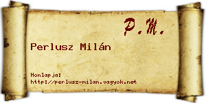 Perlusz Milán névjegykártya