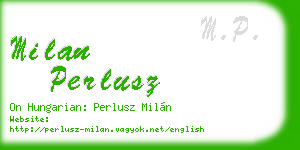 milan perlusz business card